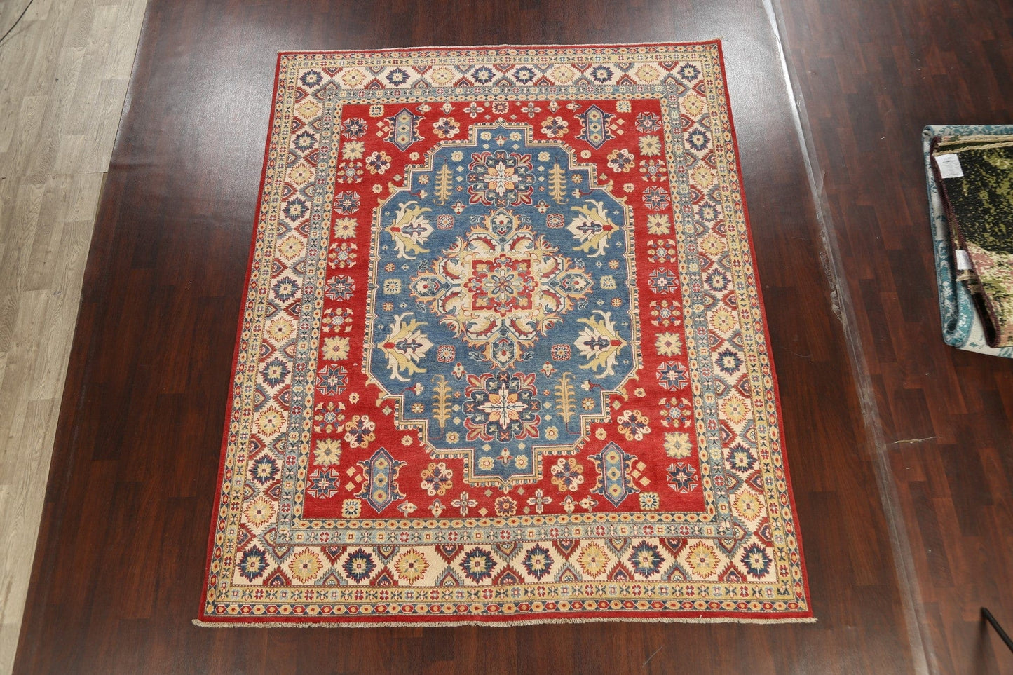 Vegetable Dye Geometric Kazak Oriental Area Rug 8x10