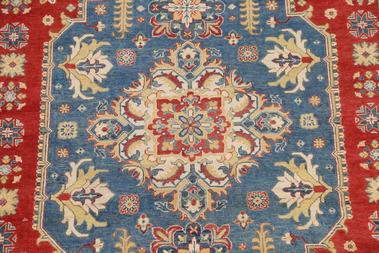 Vegetable Dye Geometric Kazak Oriental Area Rug 8x10