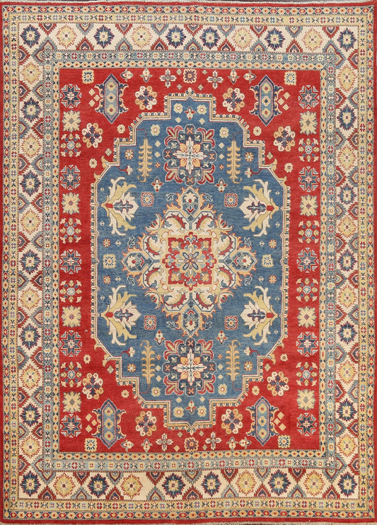 Vegetable Dye Geometric Kazak Oriental Area Rug 8x10