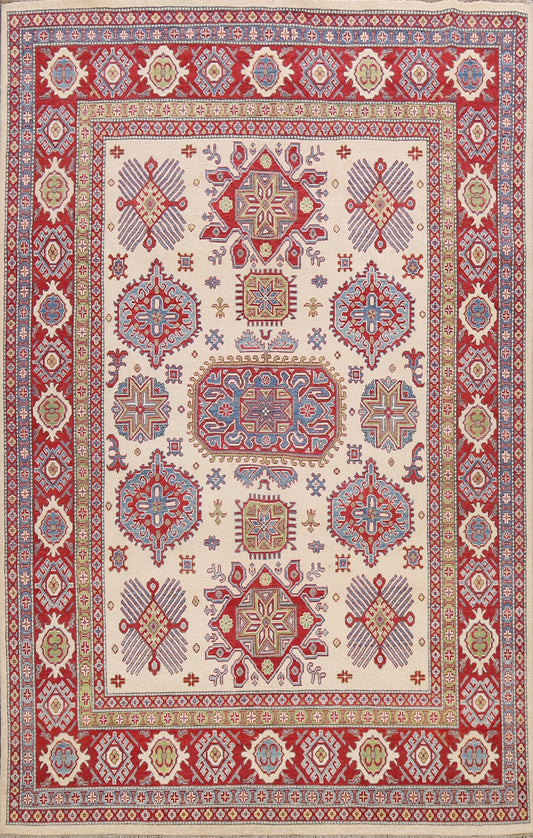 Vegetable Dye Geometric Kazak Oriental Area Rug 8x10