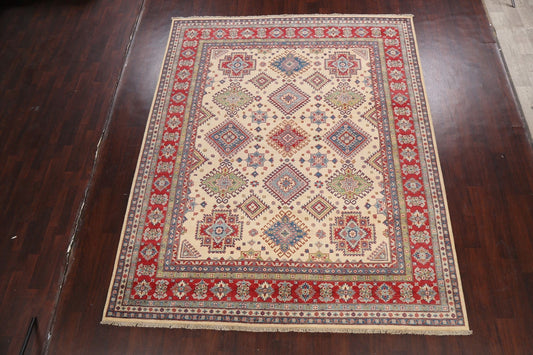 Vegetable Dye Geometric Kazak Oriental Area Rug 8x10