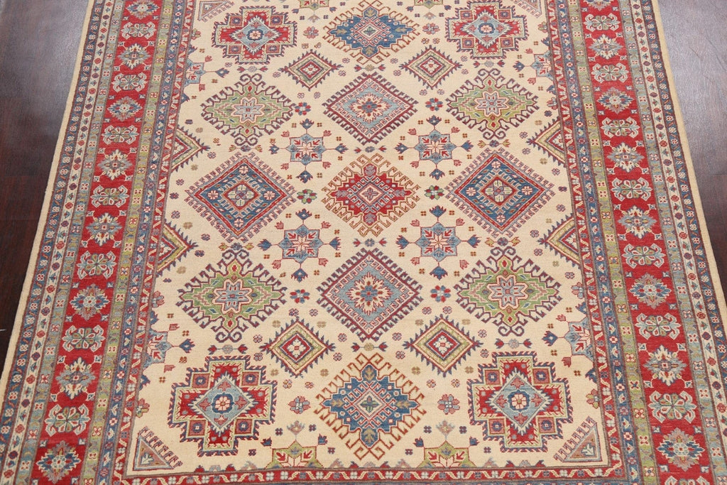 Vegetable Dye Geometric Kazak Oriental Area Rug 8x10