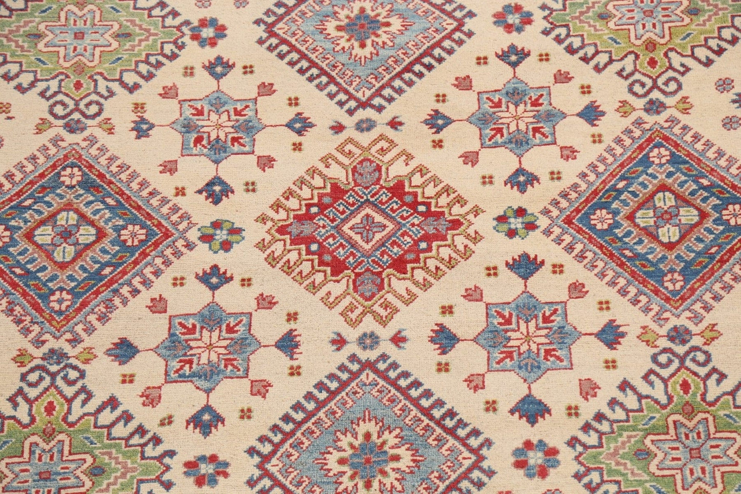 Vegetable Dye Geometric Kazak Oriental Area Rug 8x10