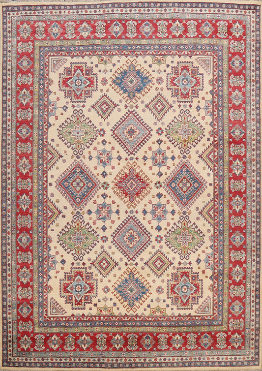 Vegetable Dye Geometric Kazak Oriental Area Rug 8x10