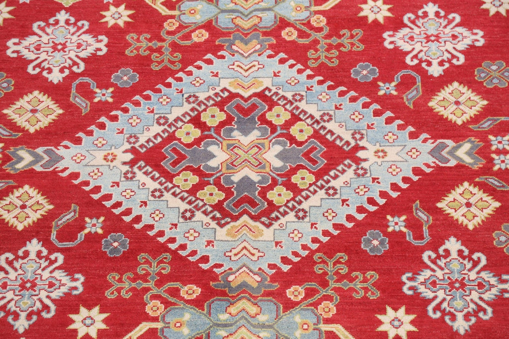 Vegetable Dye Geometric Kazak Oriental Area Rug 8x9