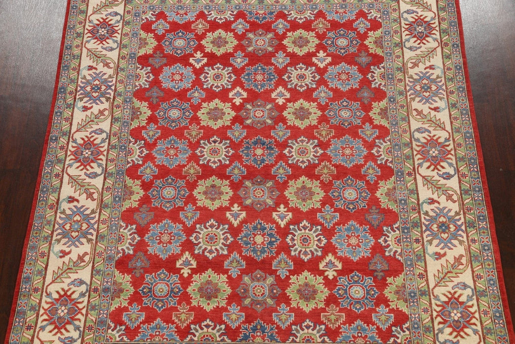 Vegetable Dye Geometric Kazak Oriental Area Rug 8x10