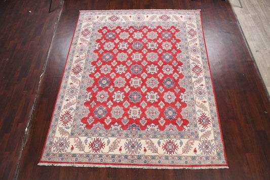 Vegetable Dye Geometric Kazak Oriental Area Rug 8x10