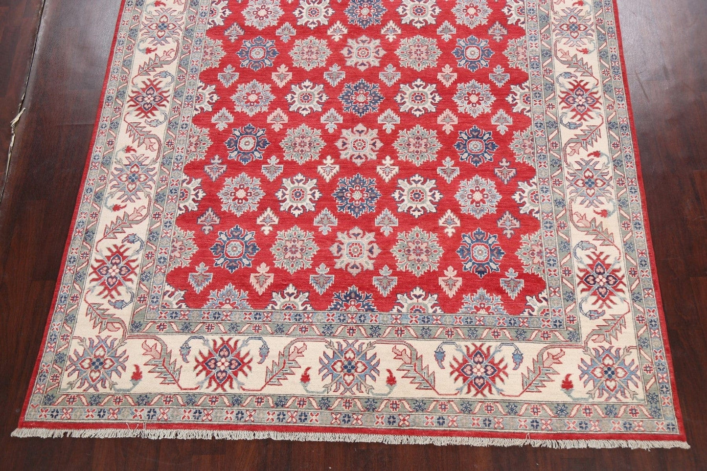 Vegetable Dye Geometric Kazak Oriental Area Rug 8x10