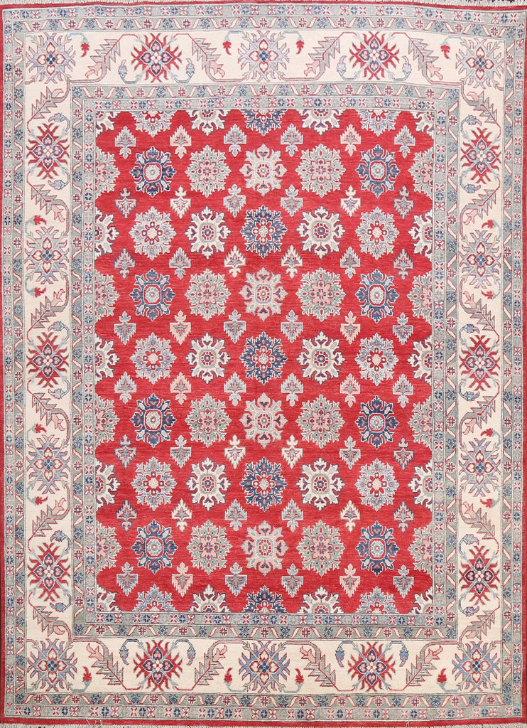 Vegetable Dye Geometric Kazak Oriental Area Rug 8x10