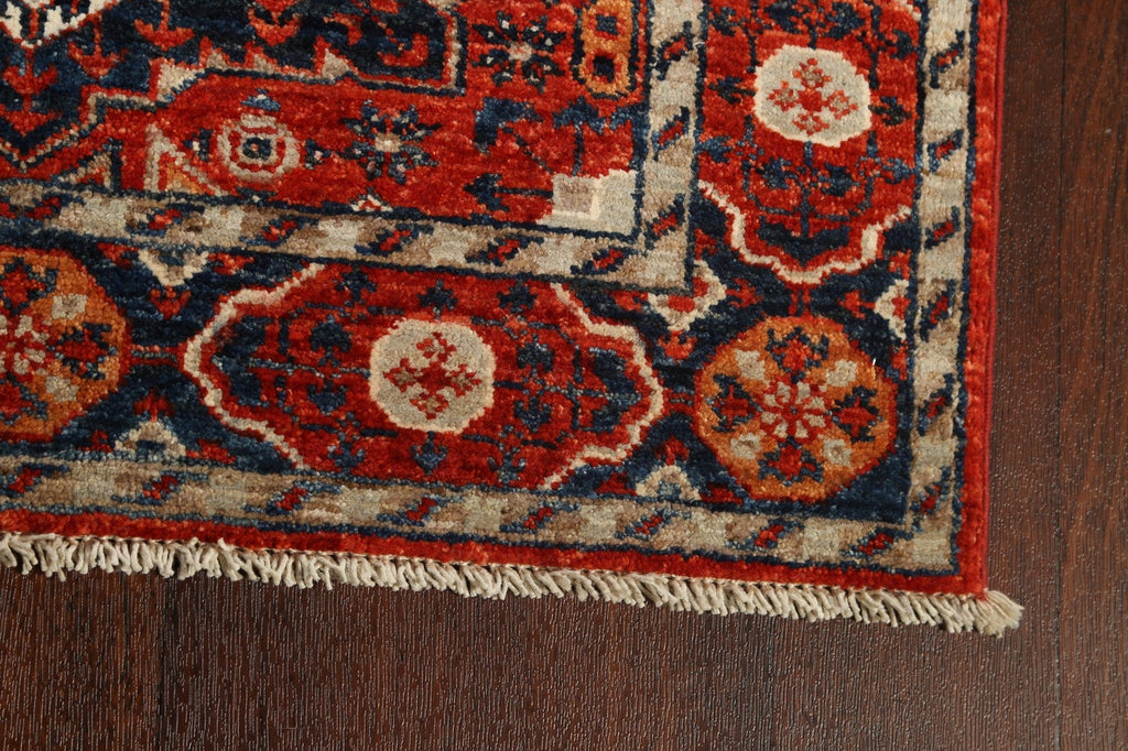 Vegetable Dye Geometric Kazak Oriental Runner Rug 3x10