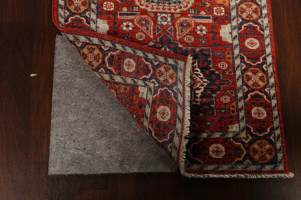 Vegetable Dye Geometric Kazak Oriental Runner Rug 3x10