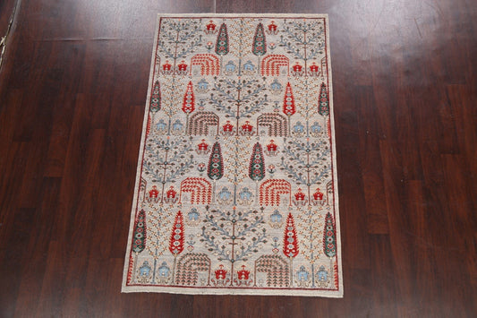 100% Vegetable Dye Kazak Oriental Area Rug 4x6