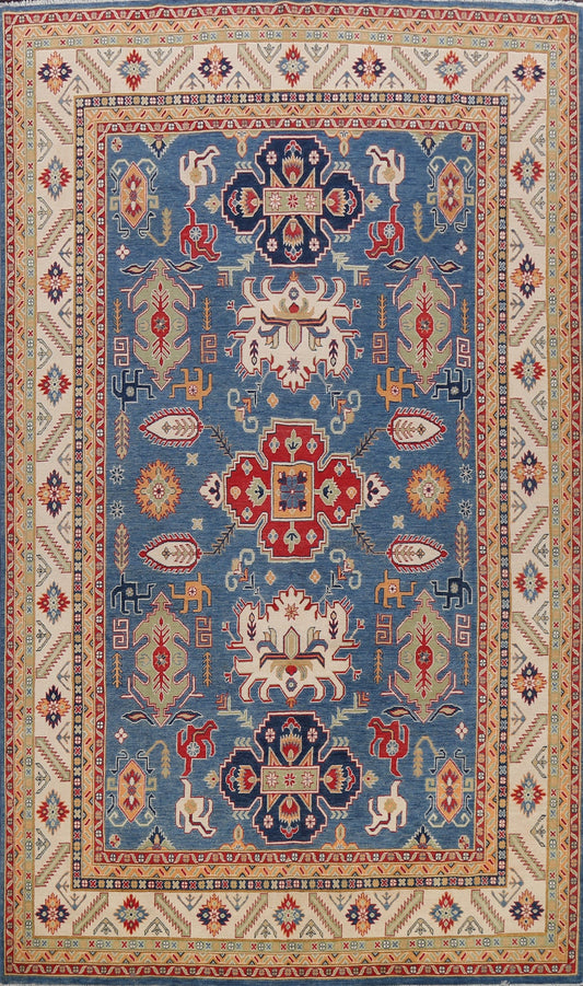 Vegetable Dye Geometric Kazak Oriental Area Rug 9x13