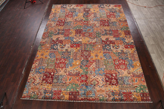 Vegetable Dye All-Over Patchwork Oriental Area Rug 10x14