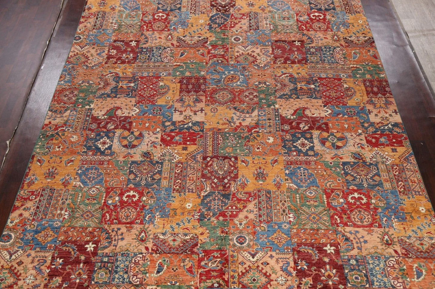 Vegetable Dye All-Over Patchwork Oriental Area Rug 10x14