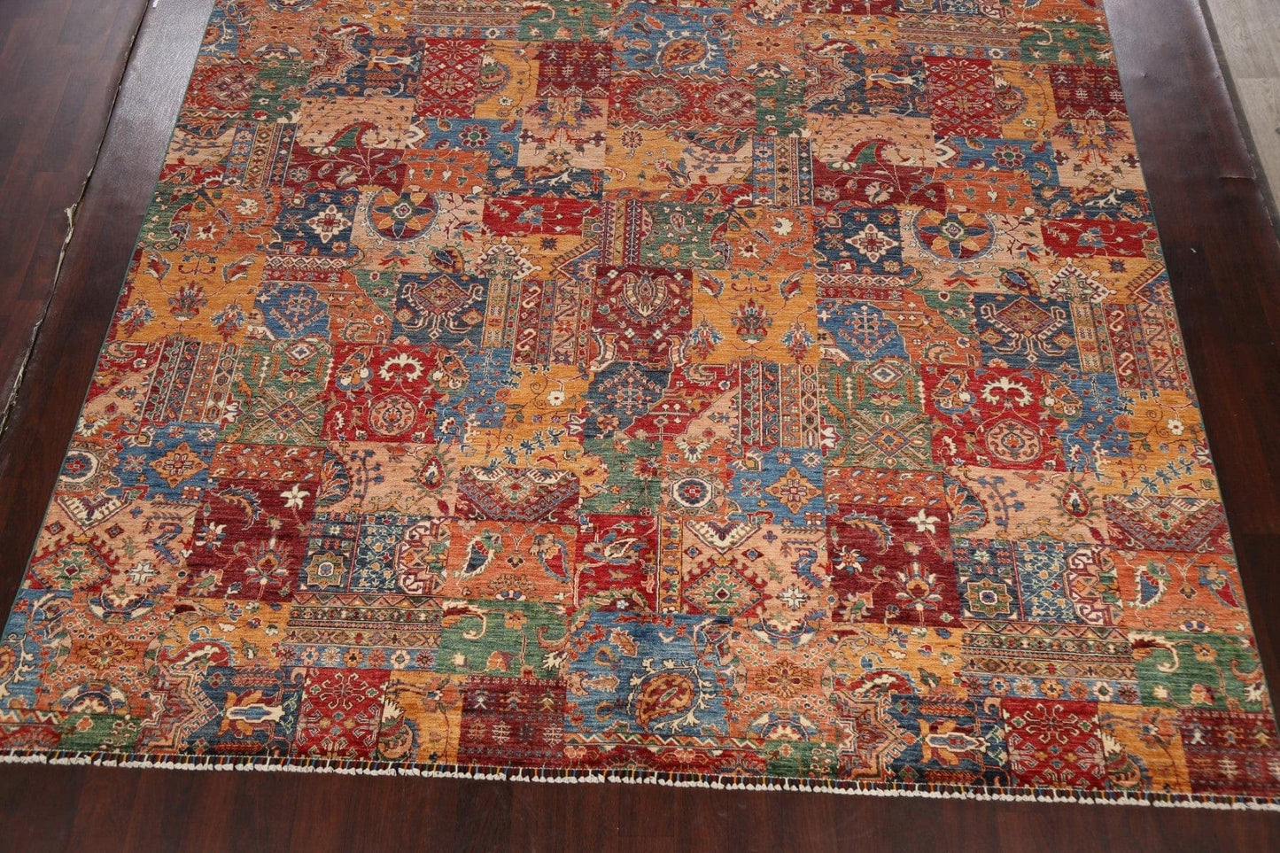 Vegetable Dye All-Over Patchwork Oriental Area Rug 10x14