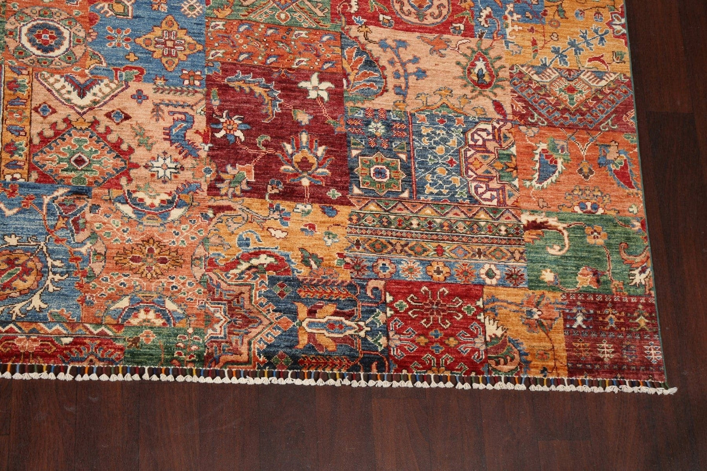 Vegetable Dye All-Over Patchwork Oriental Area Rug 10x14