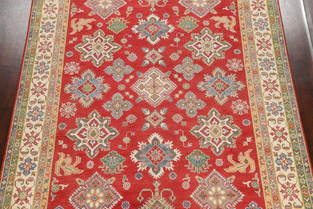 Vegetable Dye Geometric Kazak Oriental Area Rug 9x12