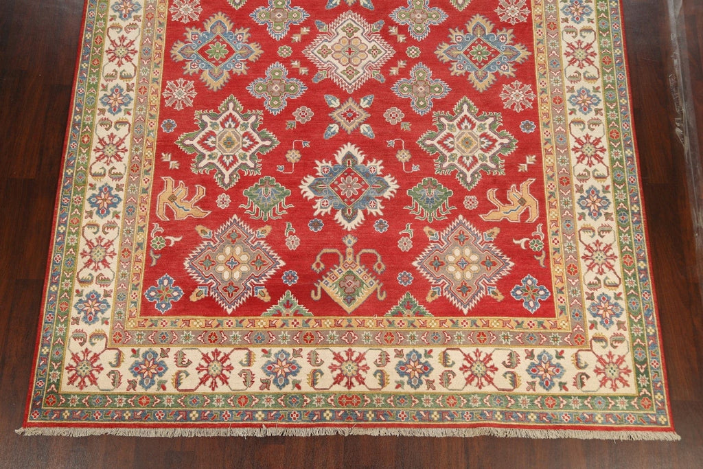 Vegetable Dye Geometric Kazak Oriental Area Rug 9x12