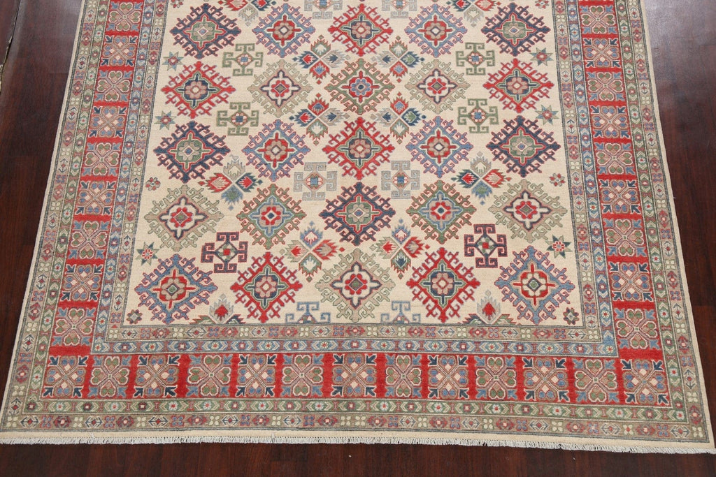 Vegetable Dye Geometric Kazak Oriental Area Rug 8x10