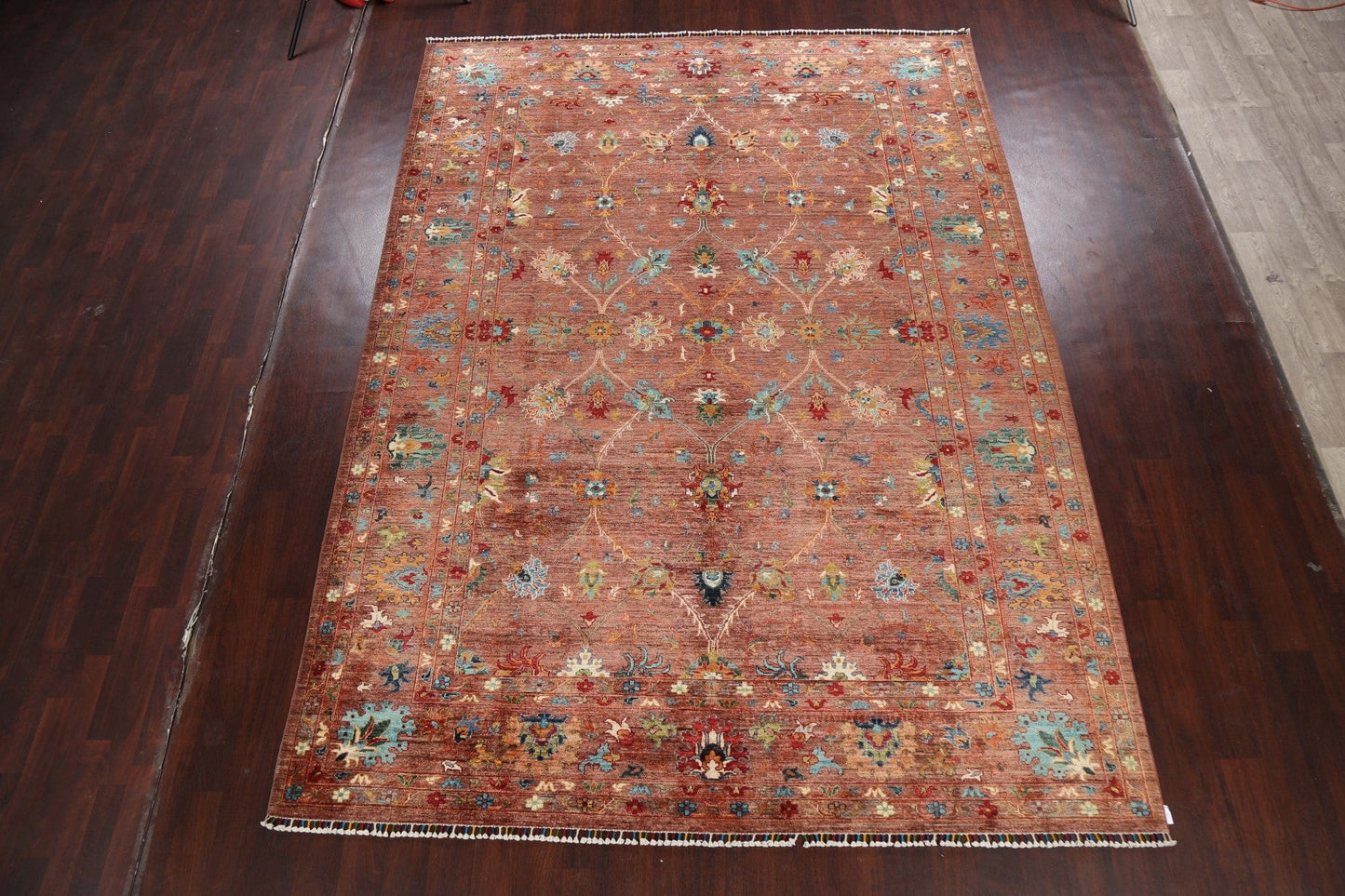 Vegetable Dye Floral Oushak Oriental Area Rug 8x11