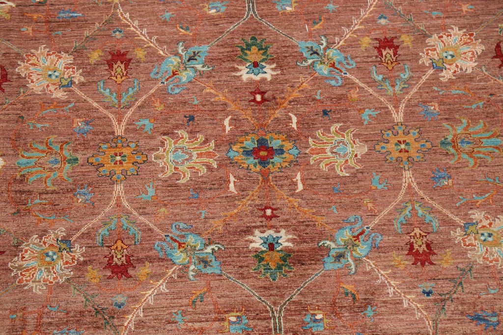 Vegetable Dye Floral Oushak Oriental Area Rug 8x11