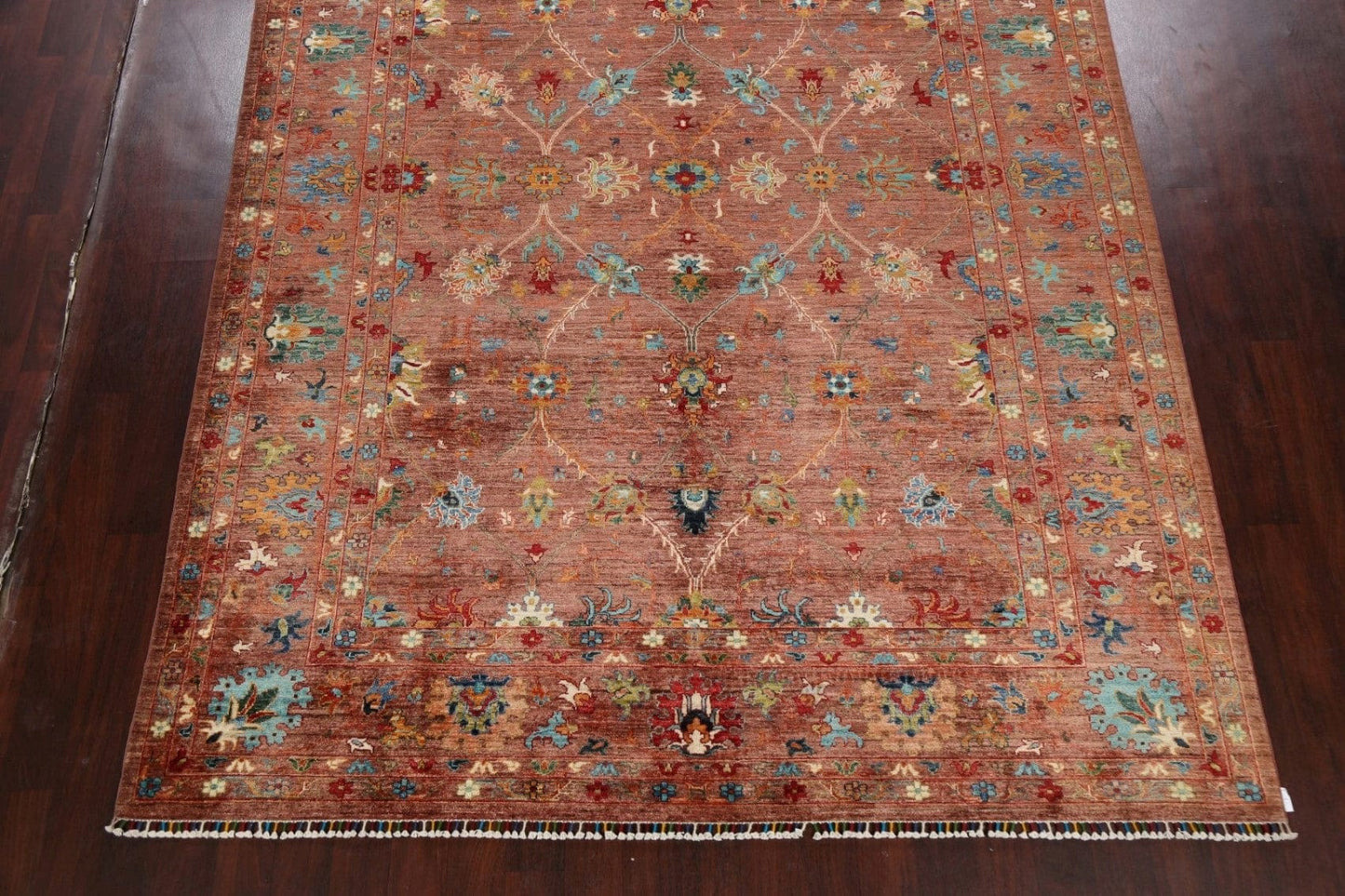 Vegetable Dye Floral Oushak Oriental Area Rug 8x11