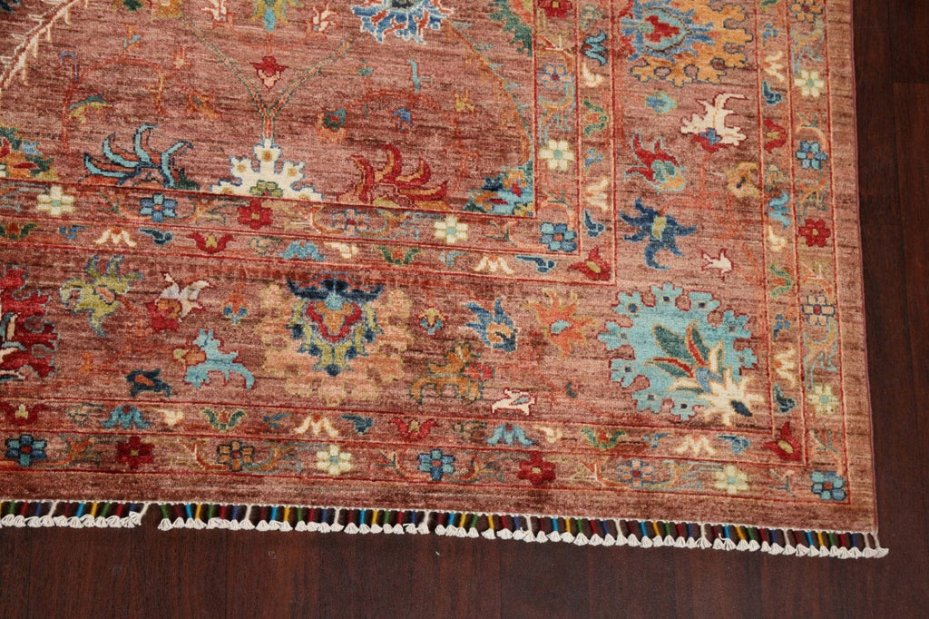 Vegetable Dye Floral Oushak Oriental Area Rug 8x11