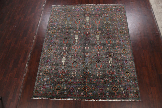 Vegetable Dye Charcoal/Pink Ziegler Oriental Area Rug 8x10