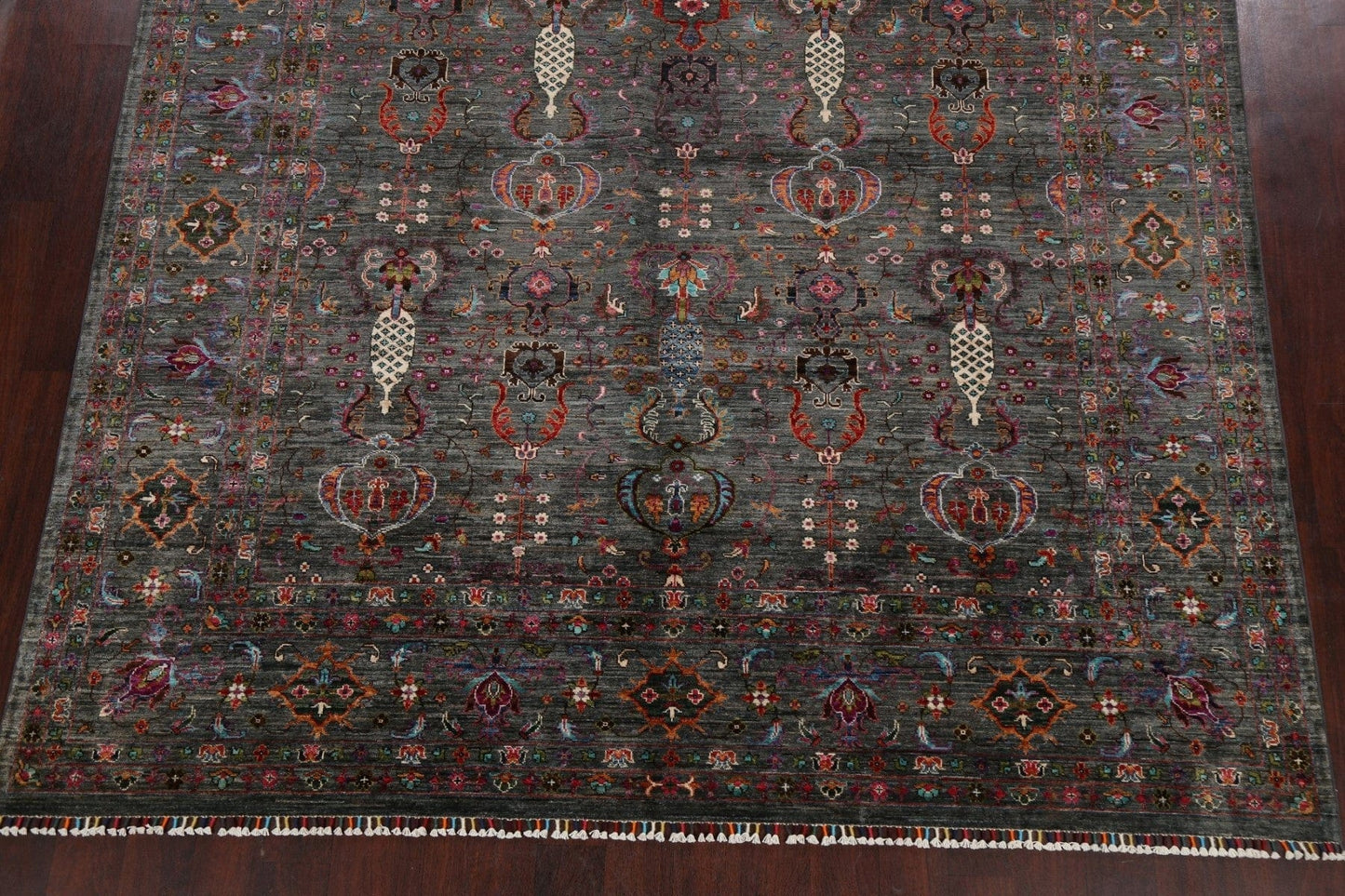 Vegetable Dye Charcoal/Pink Ziegler Oriental Area Rug 8x10