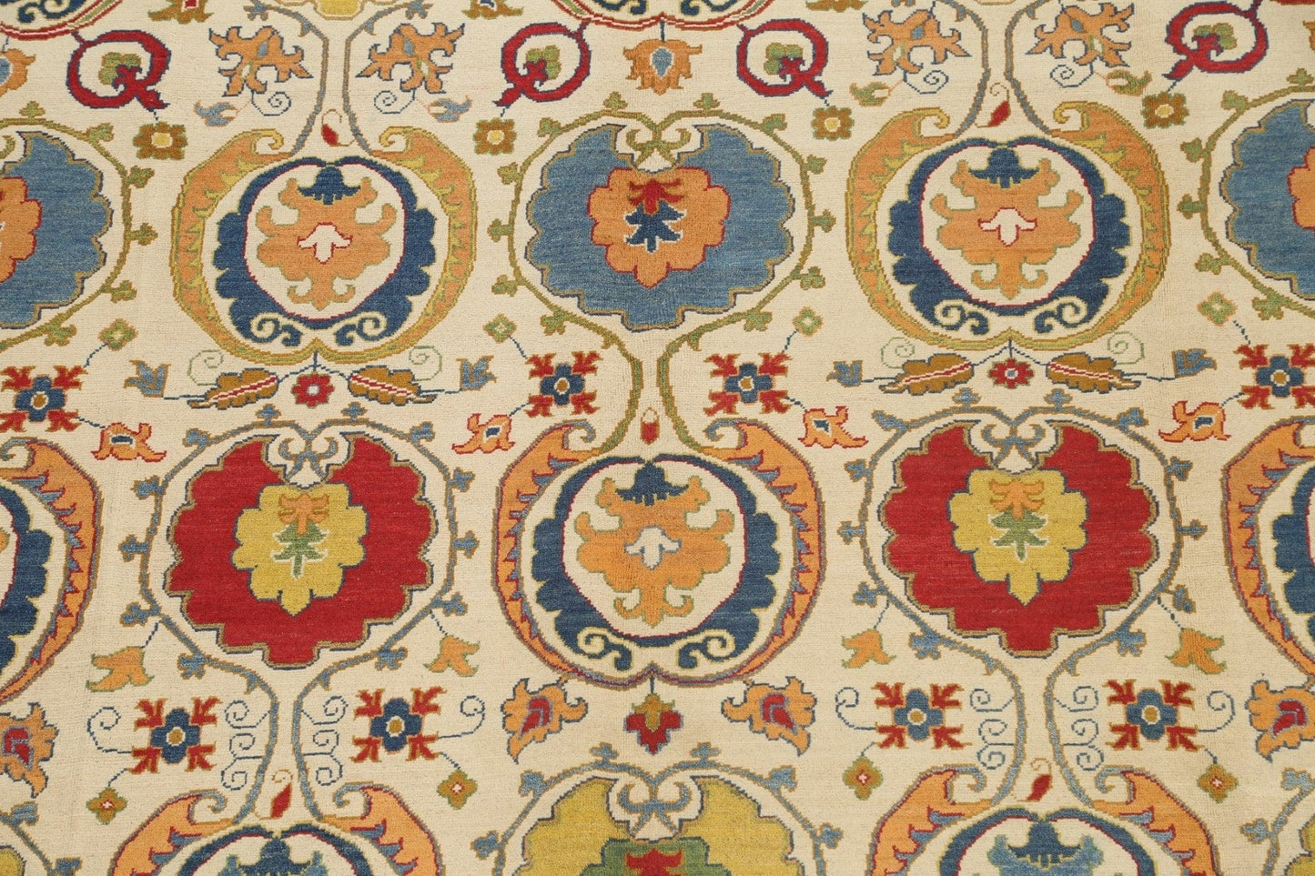 Vegetable Dye Floral Kazak Oriental Area Rug 9x12