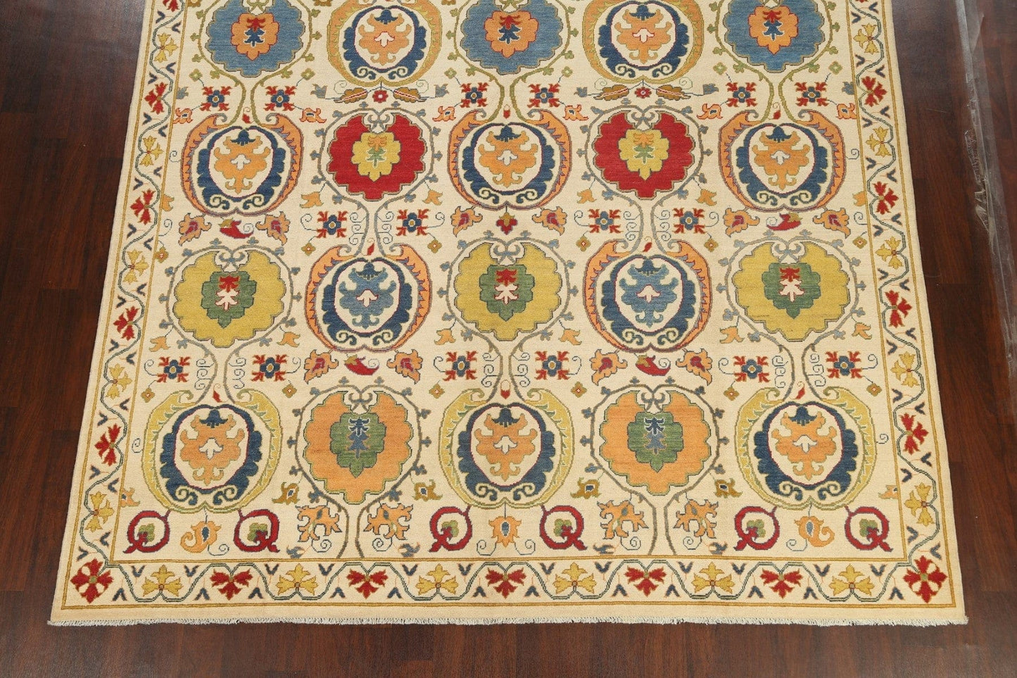 Vegetable Dye Floral Kazak Oriental Area Rug 9x12