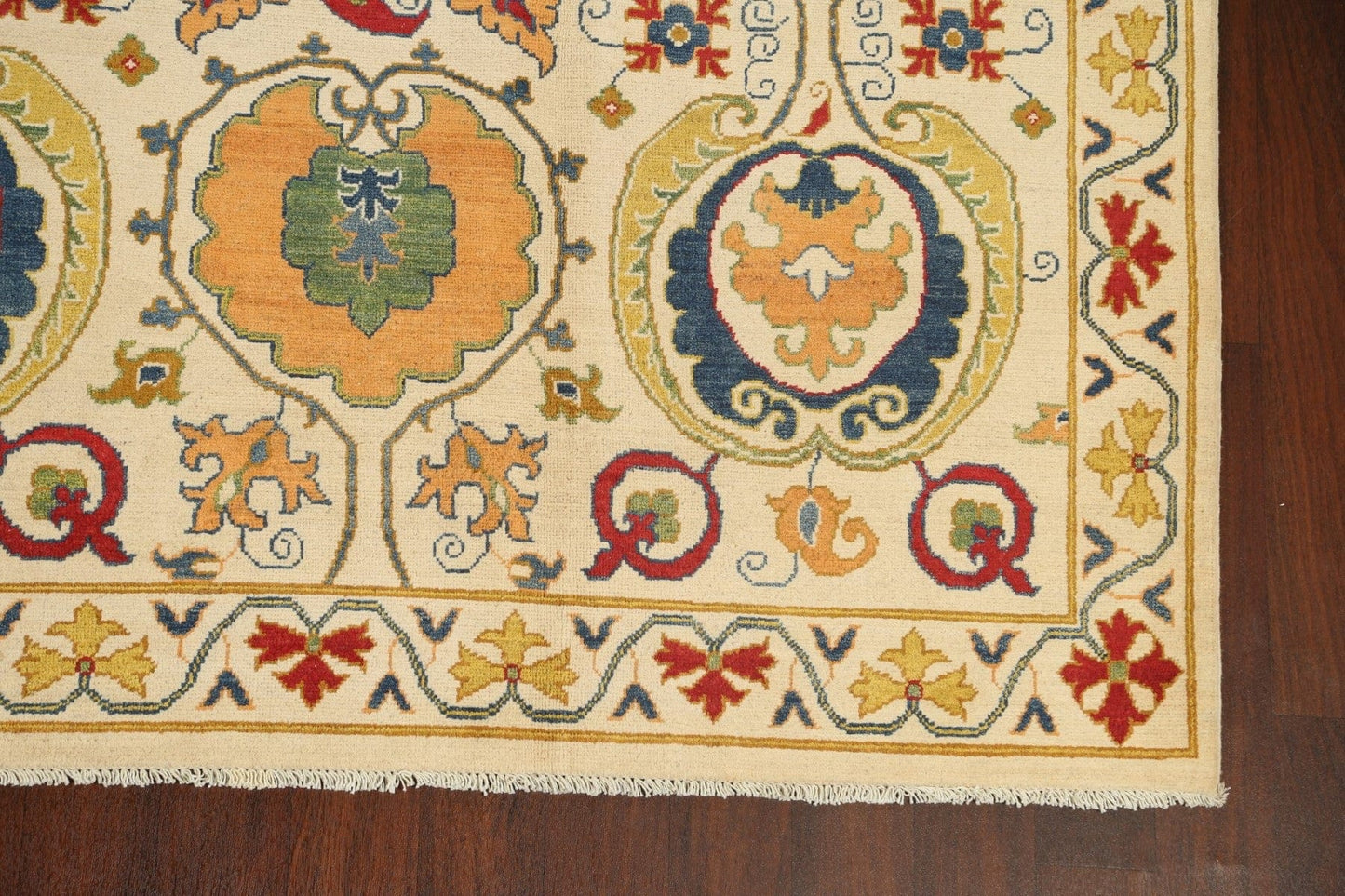 Vegetable Dye Floral Kazak Oriental Area Rug 9x12