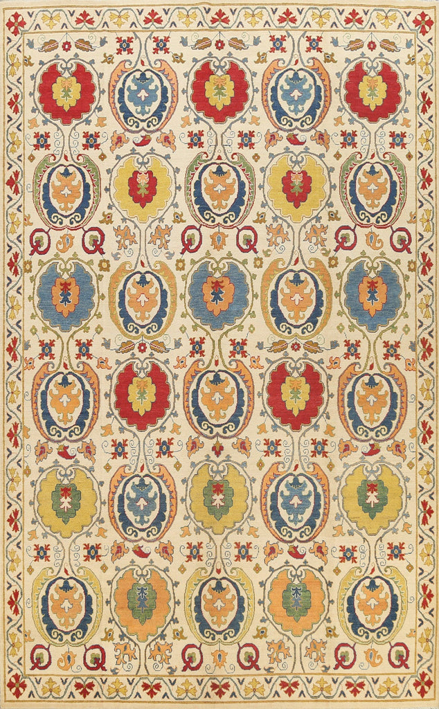 Vegetable Dye Floral Kazak Oriental Area Rug 9x12