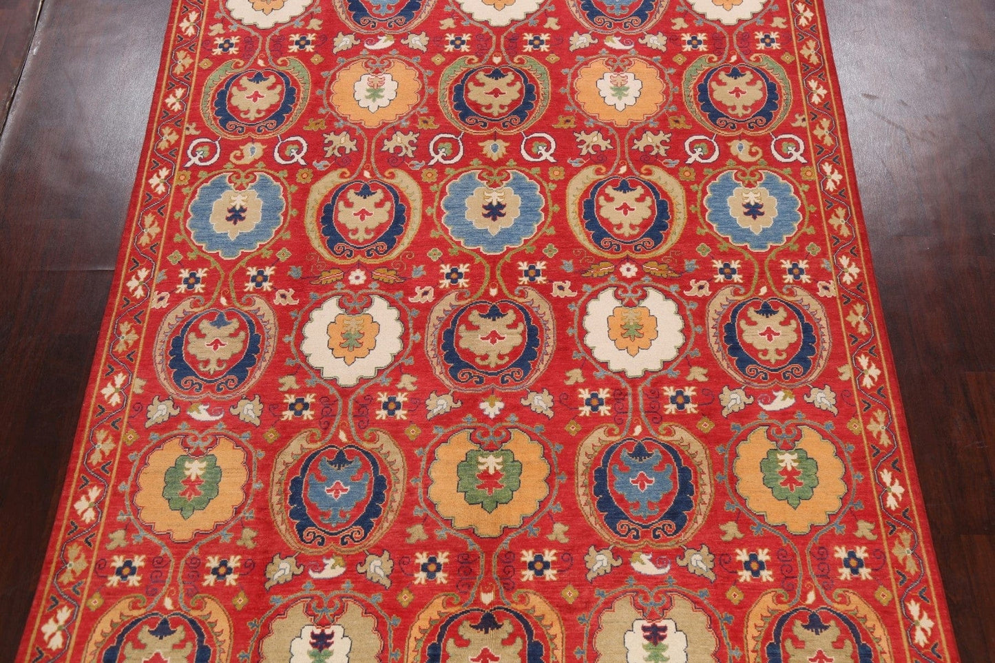 Vegetable Dye Floral Kazak Oriental Area Rug 8x11