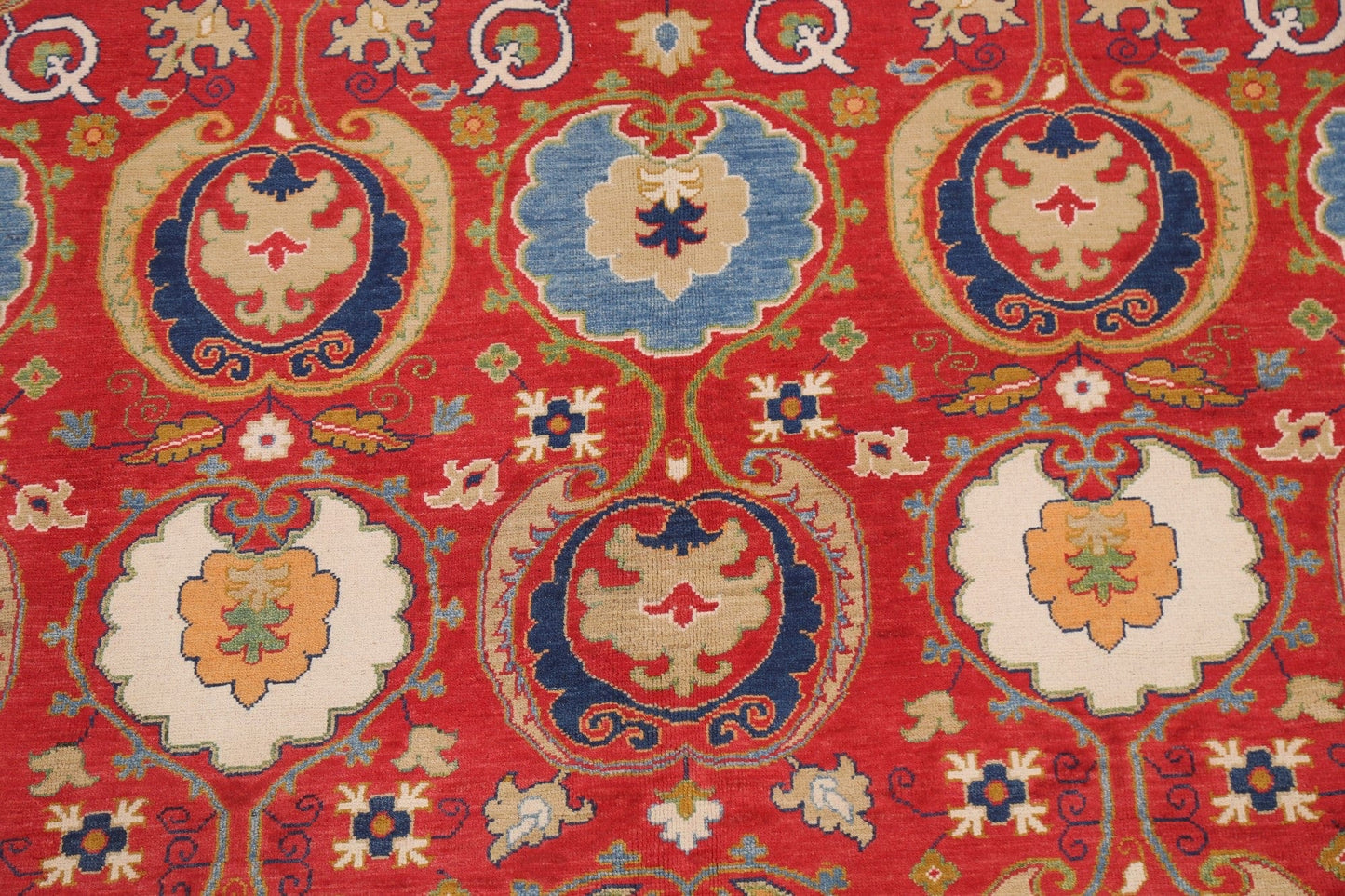 Vegetable Dye Floral Kazak Oriental Area Rug 8x11