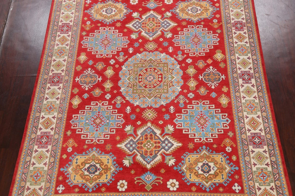 Vegetable Dye Geometric Kazak Oriental Area Rug 8x10