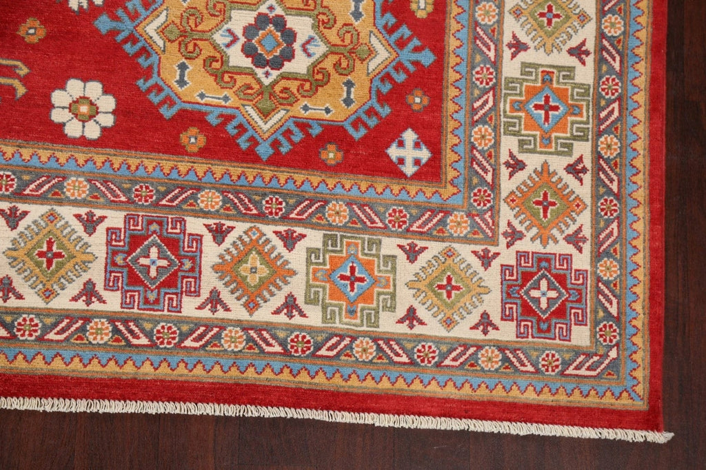 Vegetable Dye Geometric Kazak Oriental Area Rug 8x10