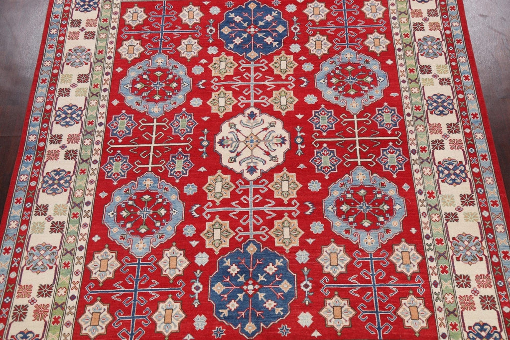 Vegetable Dye Geometric Kazak Oriental Area Rug 8x10