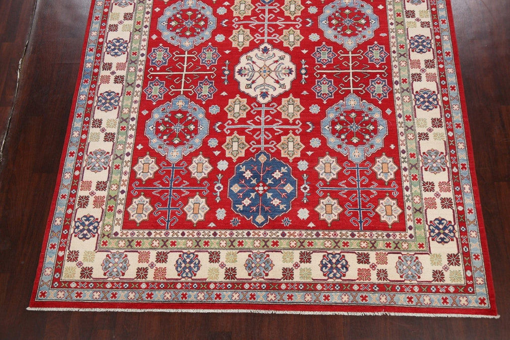 Vegetable Dye Geometric Kazak Oriental Area Rug 8x10