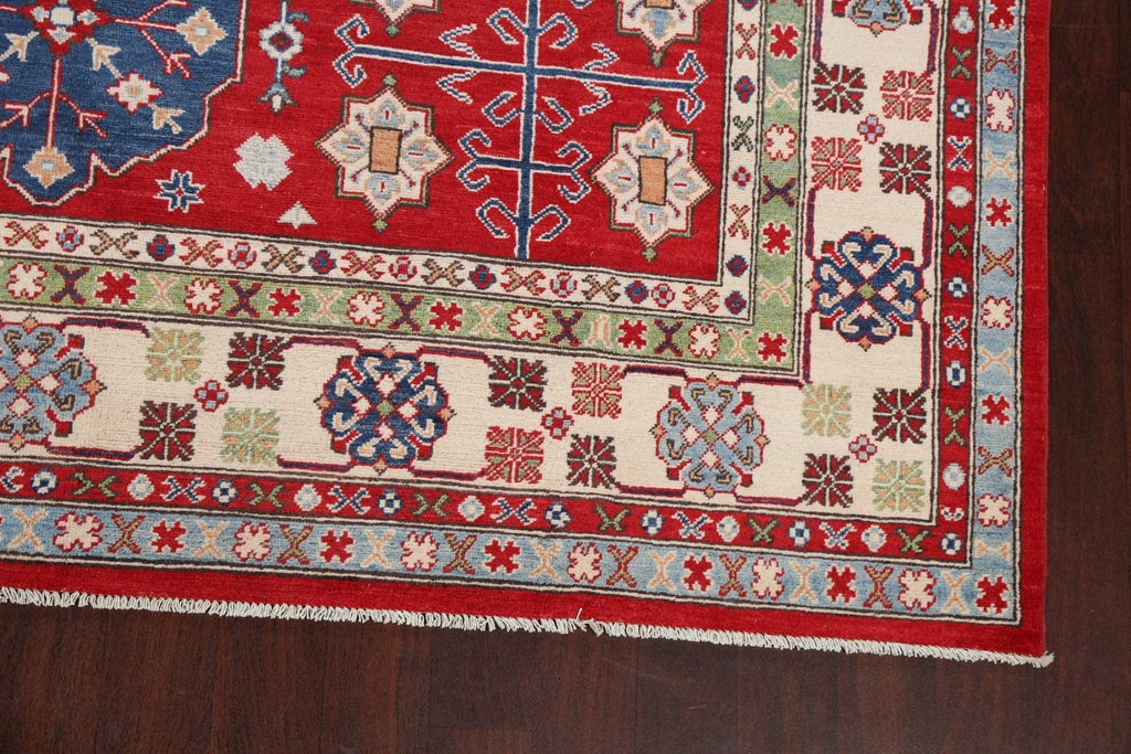 Vegetable Dye Geometric Kazak Oriental Area Rug 8x10