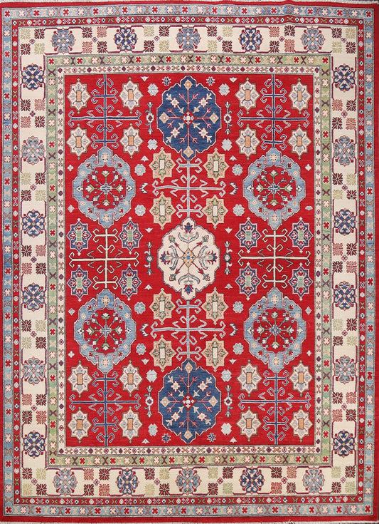 Vegetable Dye Geometric Kazak Oriental Area Rug 8x10