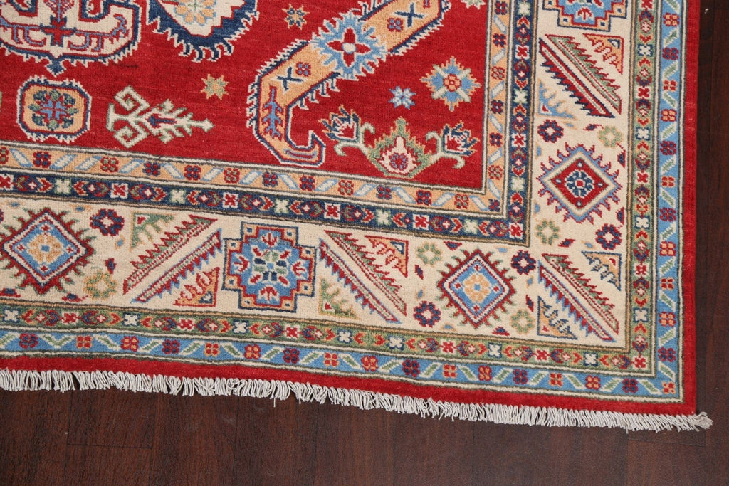 Vegetable Dye Geometric Kazak Oriental Area Rug 7x9