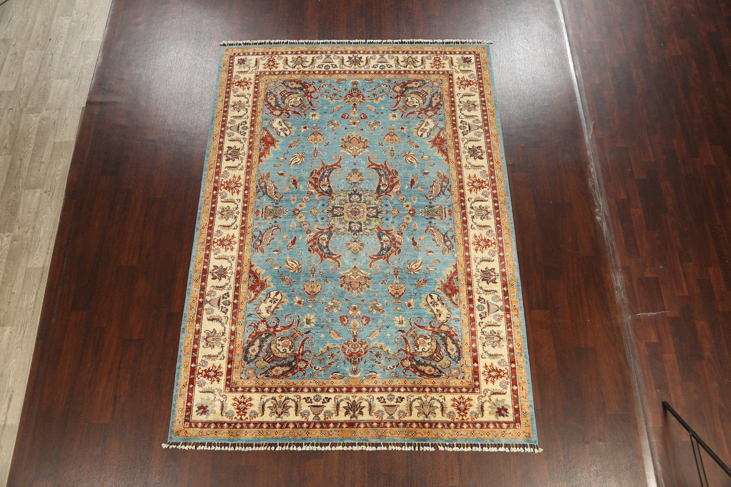 100% Vegetable Dye Floral Kazak Oriental Area Rug 7x10