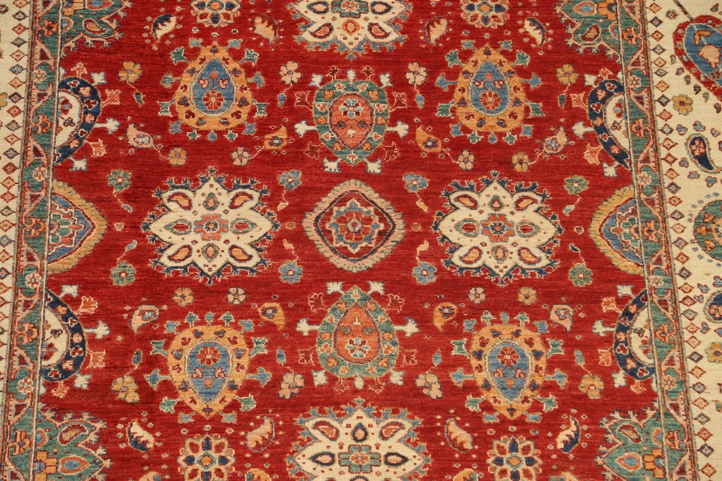 100% Vegetable Dye Floral Kazak Oriental Area Rug 7x10