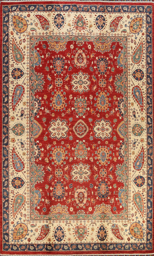 100% Vegetable Dye Floral Kazak Oriental Area Rug 7x10