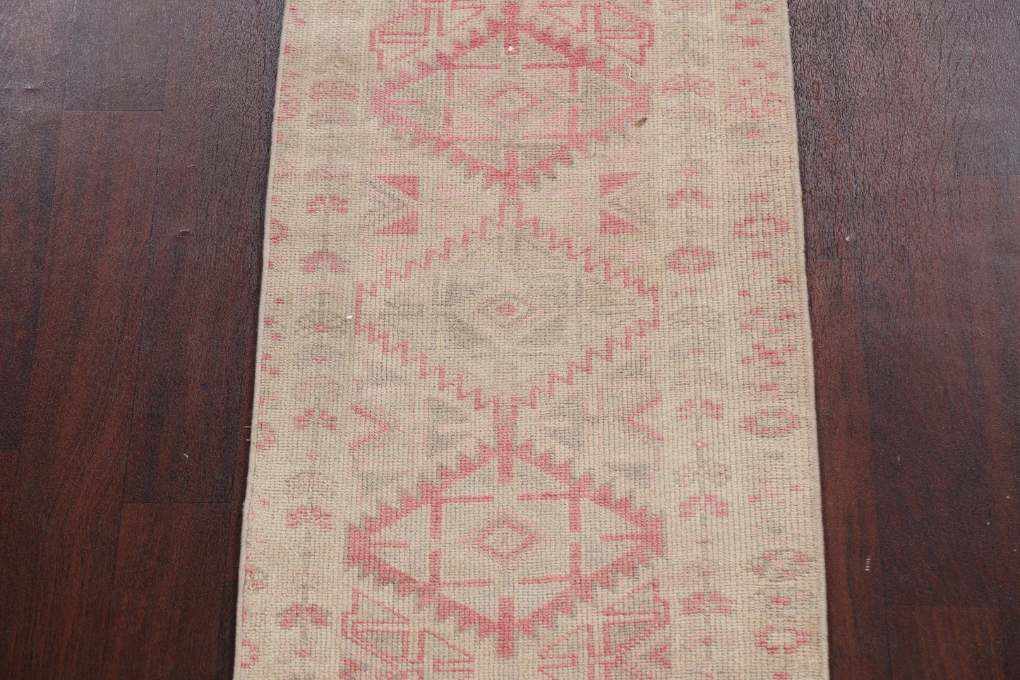 Muted Geometric Oushak Oriental Runner Rug 2x12