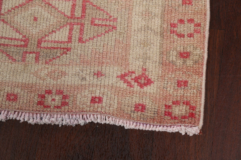 Muted Geometric Oushak Oriental Runner Rug 3x12