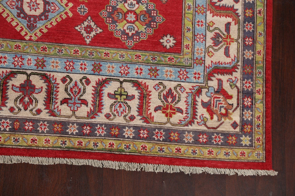 Vegetable Dye Geometric Kazak Oriental Area Rug 7x9