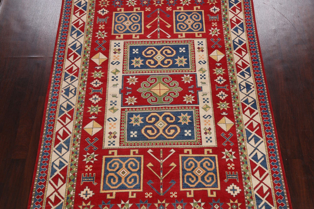 Geometric Kazak Oriental Area Rug 7x10